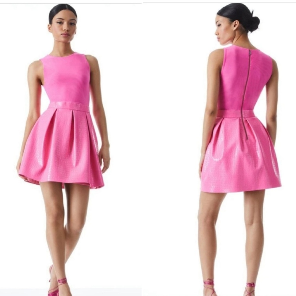 New Alice and Olivia Charra vegan leather dress - Picture 3 of 16